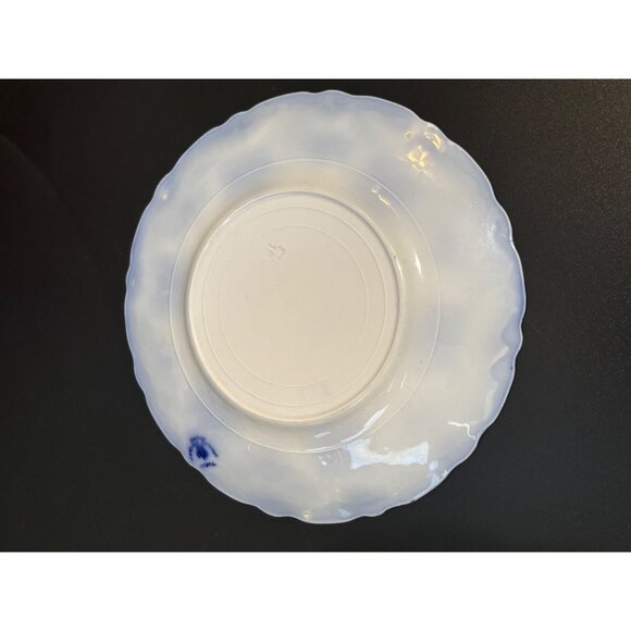 2 Antique Stanley Pottery Flow Blue Paris 9" Plates + Plate hangers New Wharf - Picture 16 of 16